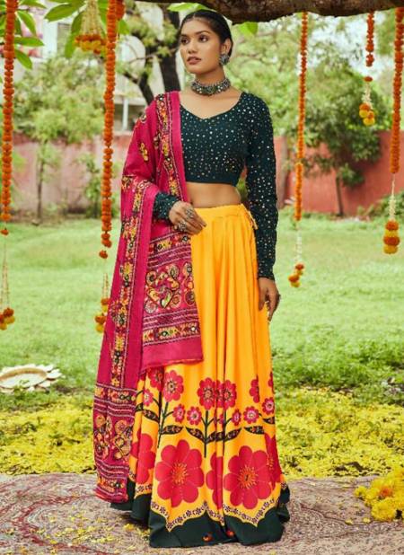 Yellow Colour Shubhkala Raas New Latest Designer Navratri Special Cotton Lehenga Choli Collection 2128